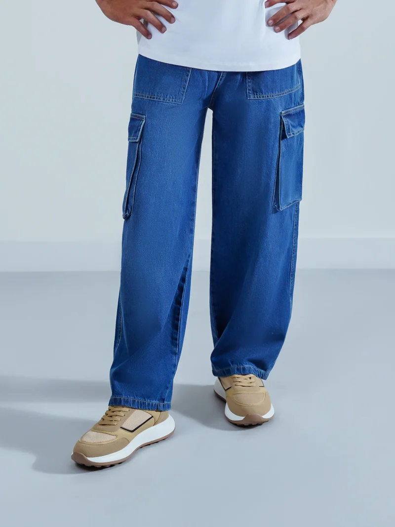 Casual Cargo Fit Denim Jeans