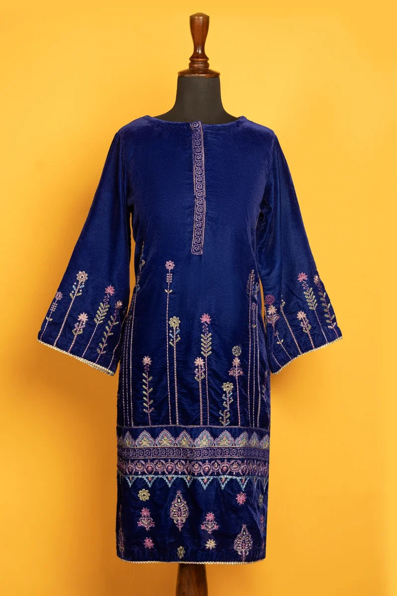 Embroidered Velvet Shirt